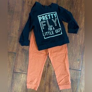 Practically NEW Toddler 4-5Y black hoodie and rust colored pants